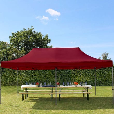 3x6 m Easy Up partytent Vouwpaviljoen, PREMIUM staal 40mm, rood