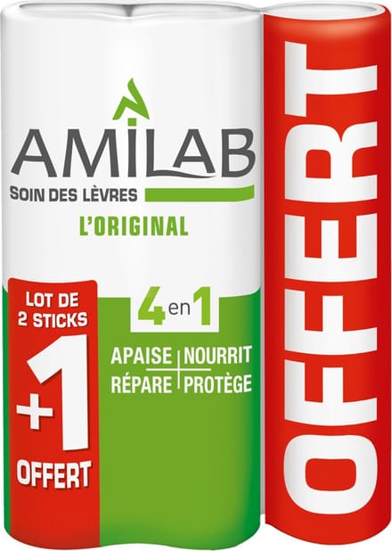 Amilab lippenbalsem - Trio 3x 3,6ml - Stick Lèvres