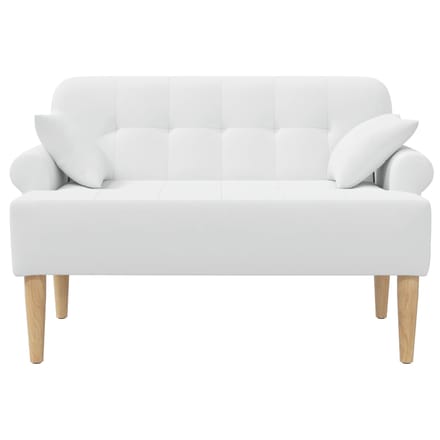 vidaXL - Lovingseat - met - knoopge - tuft - Wit - 120 - x - 65 - x - 79 - cm - Stof