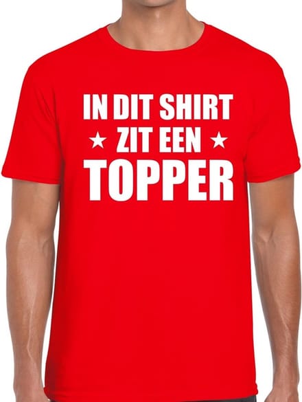 In dit shirt zit een Topper t-shirt rood voor heren M