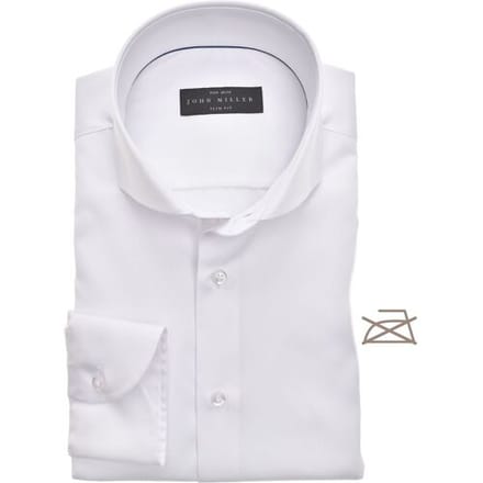 John Miller Overhemd Slim Fit Longer Sleeve Non Iron Mouwlengte 7 Wit / male