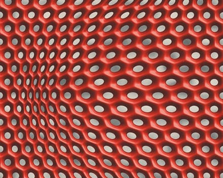 GRAFISCH 3D RETRO BEHANG - Grijs Rood Zilver Metallic - AS Creation Mac Stopa