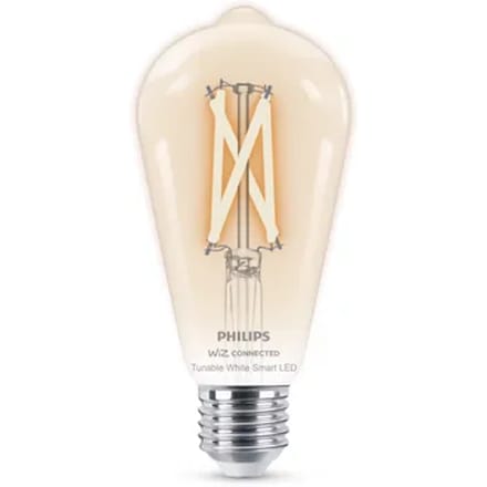Philips Smart Lighting - Edison Filament - Slimme LED-Verlichting - Warm- tot Koelwit Licht - E27 - 60W - Transparant - Wi-Fi