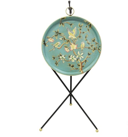 Driepoot tafel rond Vogel turquoise