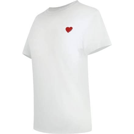 Love Moschino T-shirt Met Klein Rood Hartje-logo In Wit