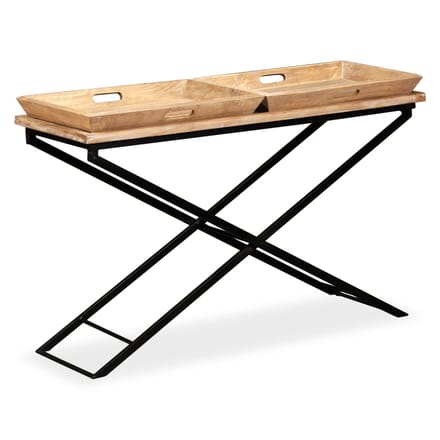 vidaXL - Wandtafel - 130x40x80 - cm - massief - mangohout