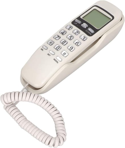 Vaste Telefoon - Thuiskantoor Bureautelefoon - Thuiswerken - LCD-scherm met Kalender - 19 x 8 x 8 cm - Wit