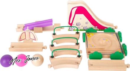 Mrs. Jones Houten knikkerbaan speeltuin - Junior Marble Run - Speelgoed vanaf 15 jaar .
