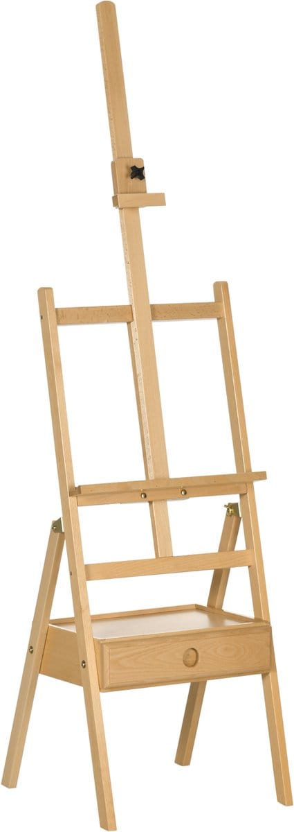 Vinsetto - Schildersezel - hoogte verstelbaar - 1 lade - Zwart