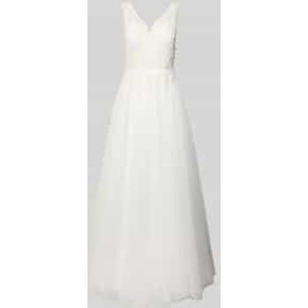 Bruidsjurk met siersteentjes en gebloemd kant