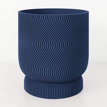 Fleuriek - Bloempot voor binnen - Blauw gestreepte plantenpot van bio plastic - Ø12 cm