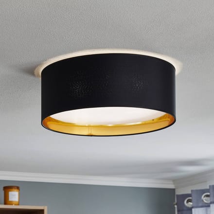 TK Lighting Bilbao plafondlamp, zwart/goud, Ø 45 cm