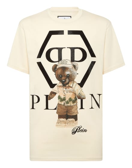 Round Neck T-Shirt Crystal Teddy Bear