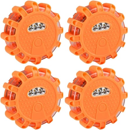 Set van 4 Magnetische Waarschuwingslichten met 9 Flitsmodi, LED en Waterdichte Ontwerp voor Veiligheid