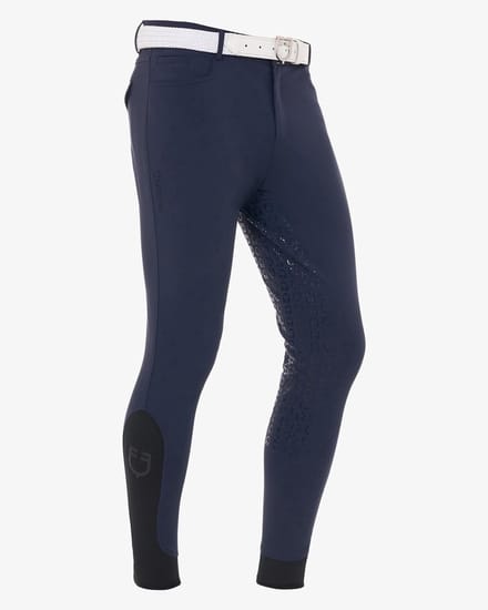 Equestro Heren Aria Slim Fit Full Grip Rijbroek XS Wit