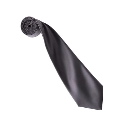 Premier Kleurencollectie Satijnen Stropdas (Donkergrijs)