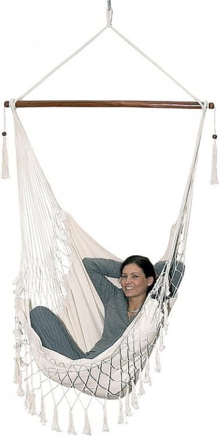 Hangmat - Noname - Braziliaanse schommelstoel - 120 kg - Katoen - Wit wit