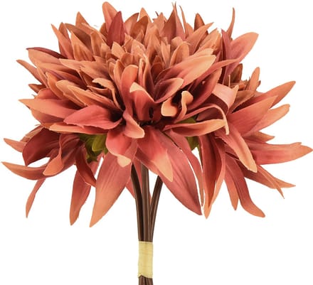 Kunstdahlia's roodbruine bloemen Ø15cm L28cm 3 st