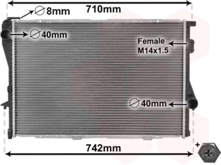 Van Wezel - RADIATOR VOOR BMW 5 E39 1995-2000 1702969