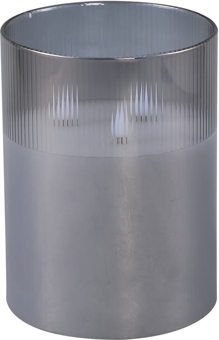PTMD LED Windlicht grijs 15 x 15 x 20 cm - Led Stormlight Candle Grey glass M