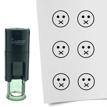 CombiCraft Stempel Smiley Mond Dicht 10mm rond - zwarte inkt