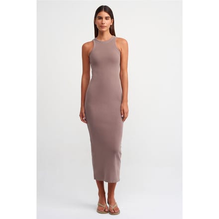 Geribbelde Bodycon Maxi Jurk