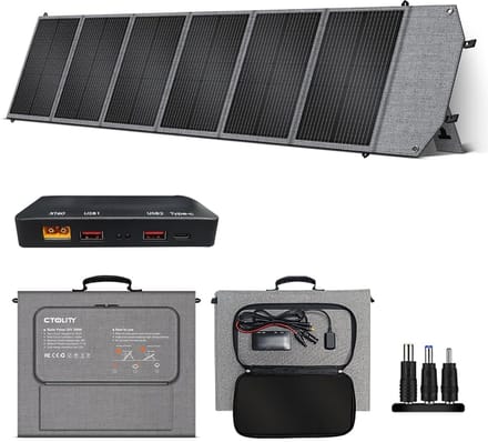 Zonnepaneel - Solar Charger - Kamperen - 200W Vermogen - 49.5 x 43 x 8 cm - Zwart