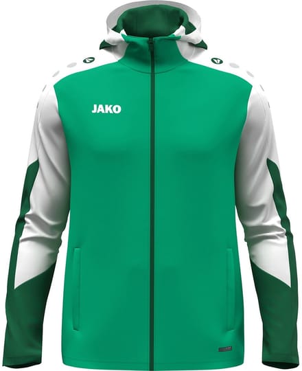 Jako Dynamic Jas Met Kap Heren - Groen / Wit / Donkergroen | Maat: 3XL