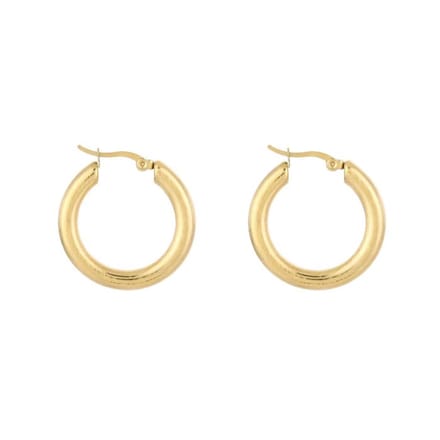 Bijoutheek Oorringen Hoop Geborsteld 5mm Goudkleurig