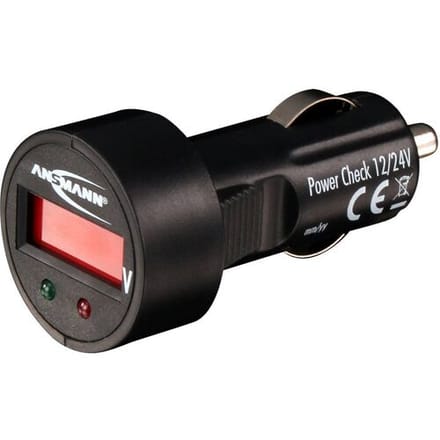 Ansmann PowerCheck12/24V-bl Accuspanningsmeter 24 V, 12 V 7.000 cm x 3.200 cm x 3.200 cm x 7.000 mm
