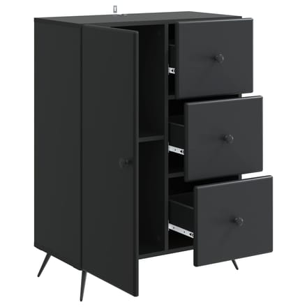 vidaXL - Dressoir - Zwart - 66 - x - 34,5 - x - 90 - cm - Bewerkt - hout