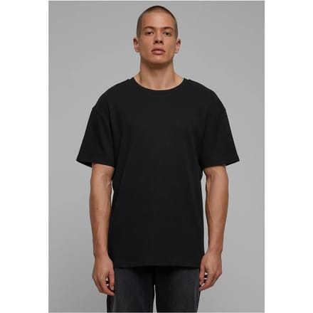 Urban Classics - Waffle Heren Tshirt - S - Zwart