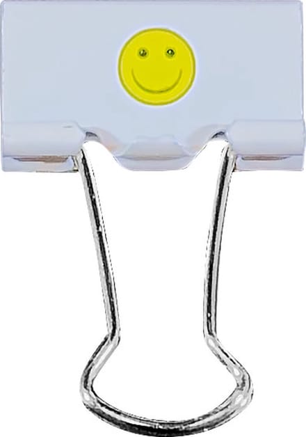Smiley papierklemmen | Foldbackclip | wit 32MM breed | 100 stuks