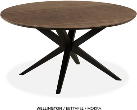 Maxfurn - Eettafel rond met verjongde rand | Zeer krasvast | Kleur: Mokka | diameter 150cm