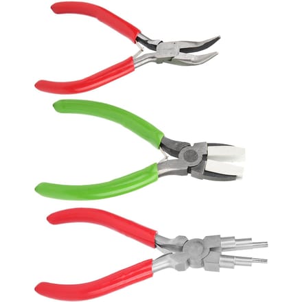 Ensemble de 3 pinces à bec plat en nylon pour fabrication de bijoux green
