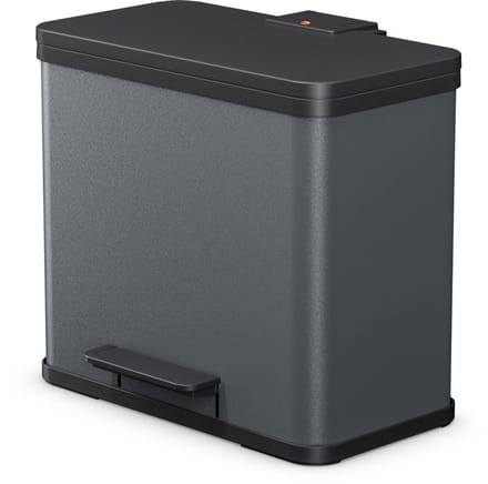 Hailo - Pedaalemmer - Afvalemmer - 17 + 9 liter - mat antraciet - öko duo plus L
