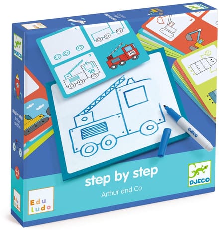 Djeco - Tekenset Step by Step Arthur & Co  - 4+