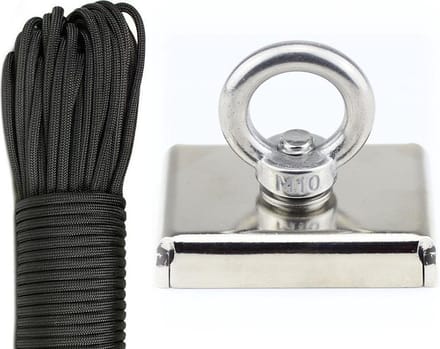 Vismagneet - 125 KG Trekkracht - 15 Meter Touw