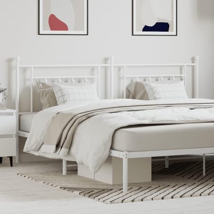 Hoofdbord voor bed - Metalen hoofdeinde - Slaapkamer decoratie - Robuuste staalconstructie - 200 cm breed - Wit