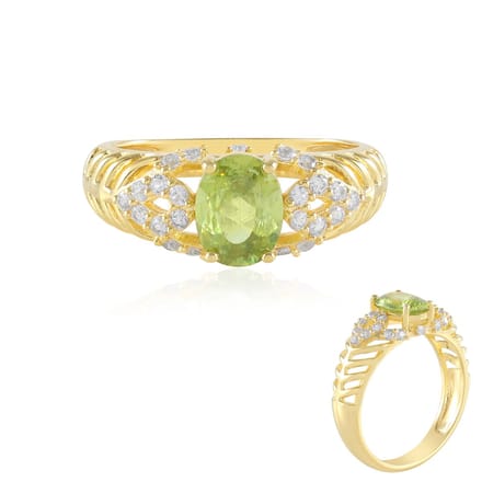 Sphene-ring van verguld zilver