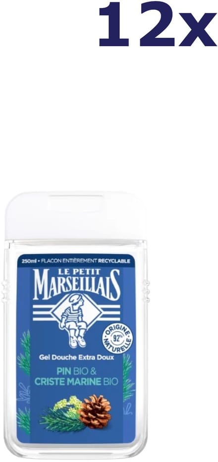 12 x Le Petit Marseillais douchegel Pin et Criste Marine 250ML