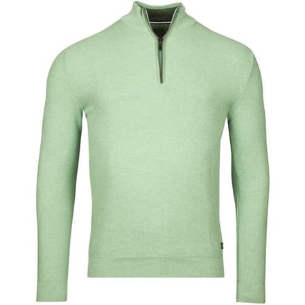 Baileys Trui Half Zip Structure Knit Combed Cotton Pastel Groen / male