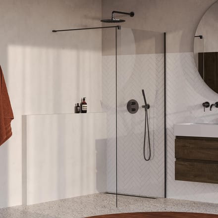 Brauer Oblivion - Inloopdouche - Helder Glas - 90 x 200 cm - incl. Glascoating - PVD Gunmetal Geborsteld