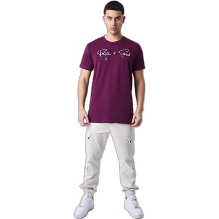 Basic T-shirt met geborduurd logo Project X Paris