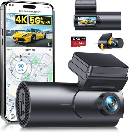 4K Dashcam met 5G WiFi en GPS