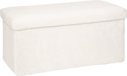 Eazy Living Poef + Opbergbox Augustin Wit Teddy