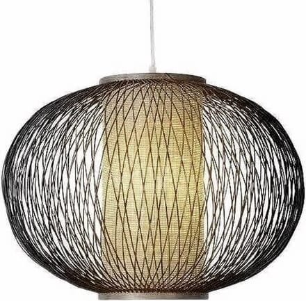 Fine Asianliving Bamboe Hanglamp Zwart Handgemaakt - Simon D40xH33cm