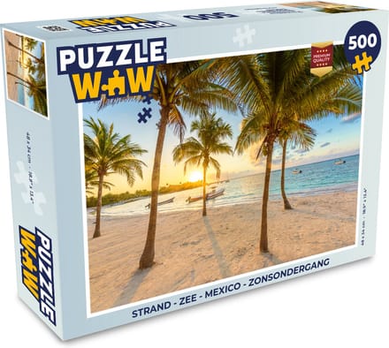 Puzzel Strand - Zee - Mexico - Zonsondergang - Legpuzzel - Puzzel 500 stukjes