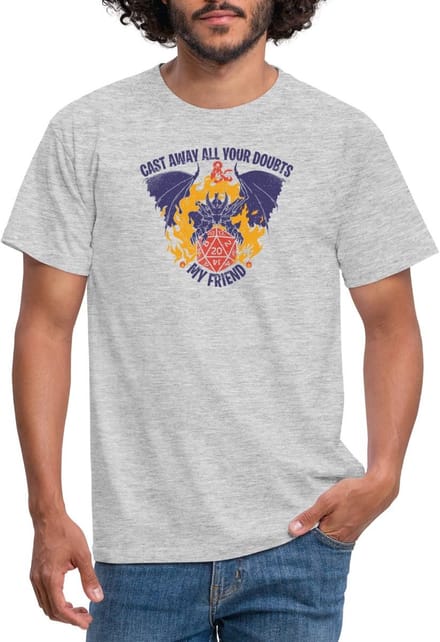 Dungeons And Dragons Hellfire-Draak En D20 Kubus T-Shirt Heren