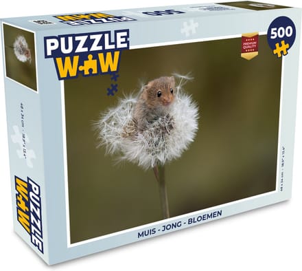 Puzzel Muis - Jong - Bloemen - Legpuzzel - Puzzel 500 stukjes